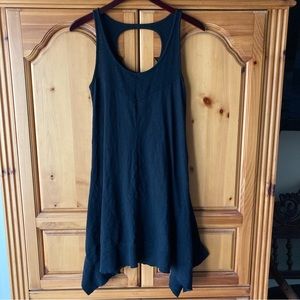 DKNY Women's Black Jersey Scarf Dress w/ Keyhole Back Size SMALL EUC